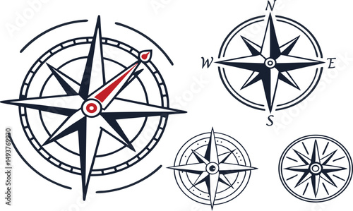 compass on black background