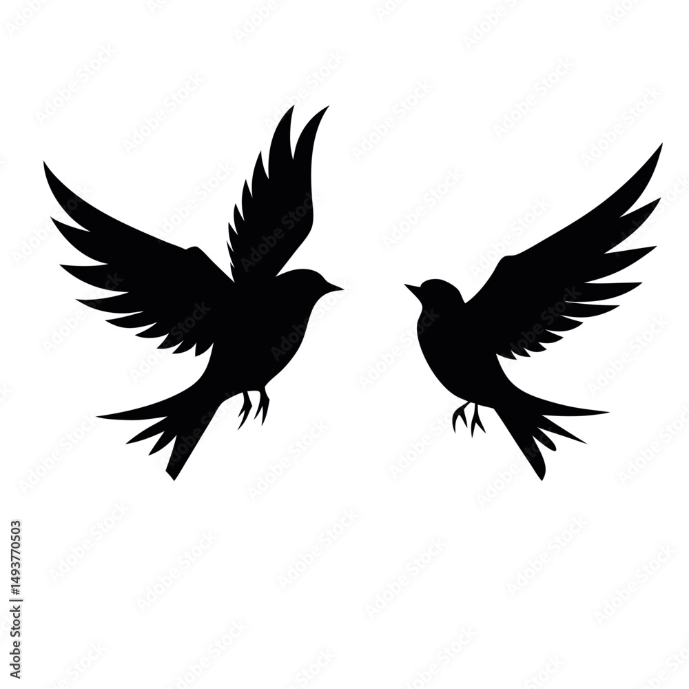 Fototapeta premium vector silhouette of a dove on white background