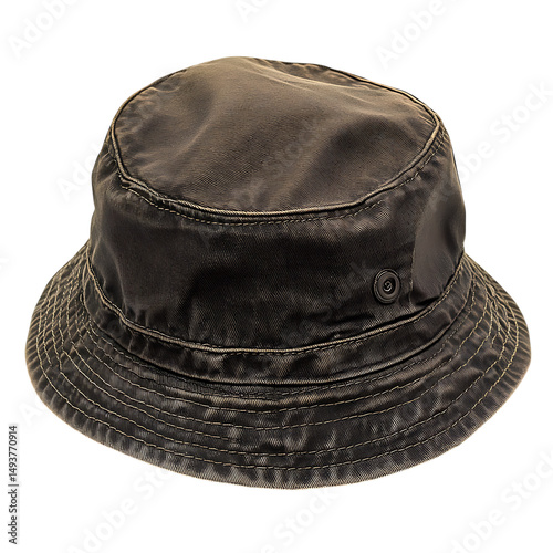 Urban Bucket Hat with a Streamlined Design and Subtle Pattern Isolated on Transparent Background