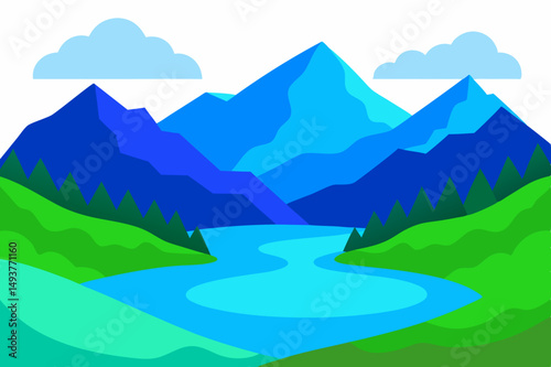 landscape with mountains