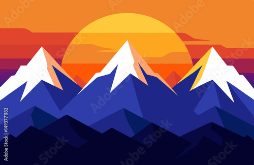 mountain landscape vector illustration