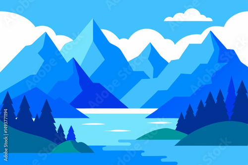 landscape with mountains