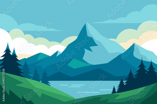 mountain landscape with mountains