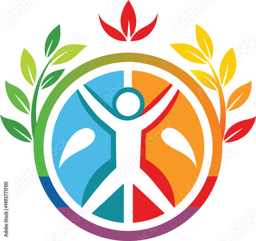 Colorful Peace Logo Human Nature Ecology