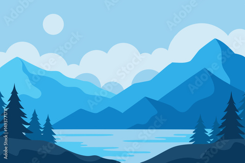 mountain landscape vector