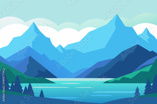 landscape with mountains