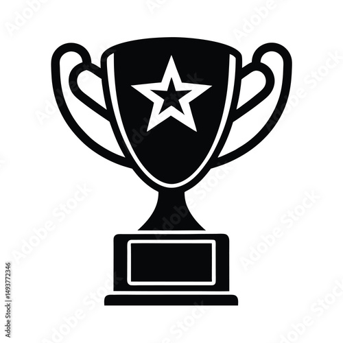 winner trophy black vector design-