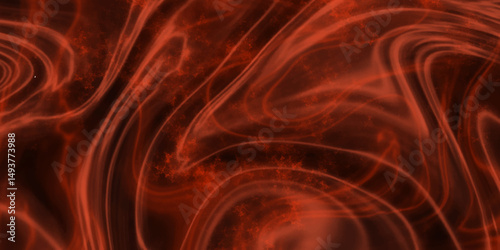 Colorful red liquid background with geometrical wavy lines. Painting with a Red and dark color scheme smoky flowing design background.  Dark and shiny swirl liquid background. 