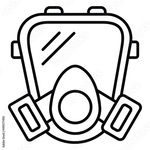 Respirator Mask Vector Icon for Industrial Applications