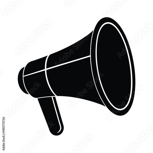 simplified megaphone black vector-