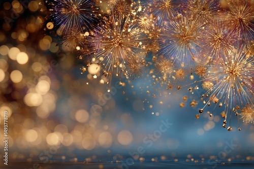 Colorful Fireworks Display Brightens up the Night Sky During a Festive Celebr...
