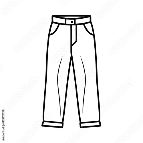 trouser clothing outline in line art