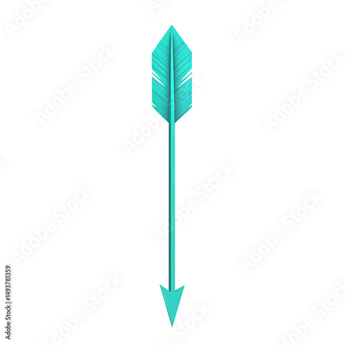 Contemporary Arrow with Streamlined Lines in Vibran Isolated on Transparent Background