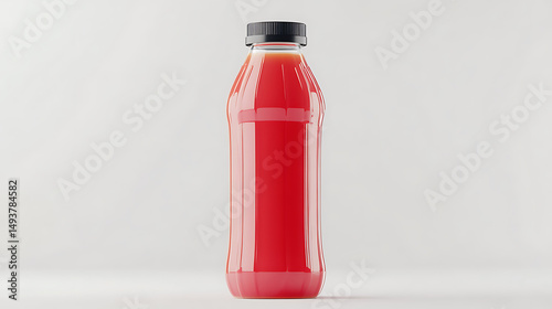 
Refreshing Drink in Plastic Bottle with Label Icon