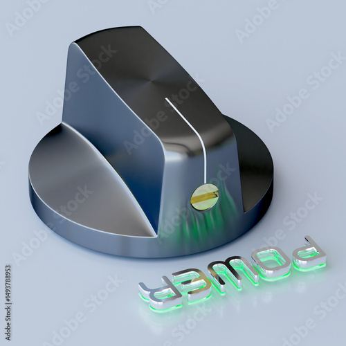 Power on selector knob with illuminated power legend
