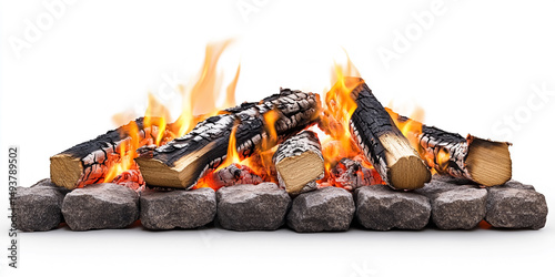 Cozy Bonfire Flame and Firewood Set