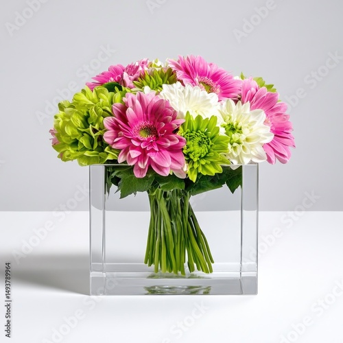 Flower Bouquet in Square Vase