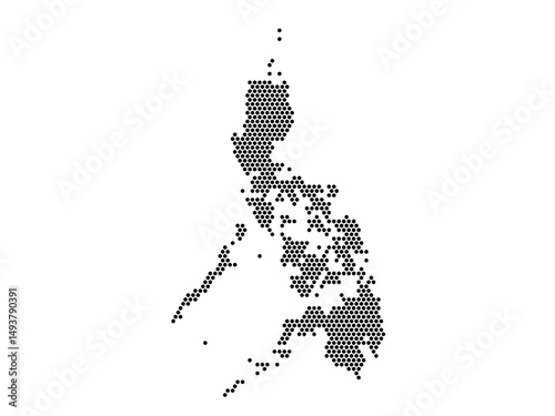 Hexagonal Grid map of Philippines Large