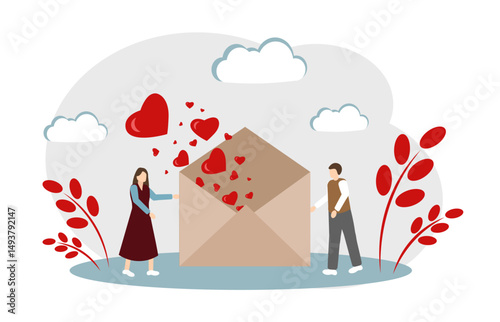 Love letter. A couple in love. Relations. Love Date