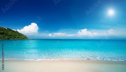 Wallpaper Mural blur beautiful shiny sparkling tropical blue sea beach the fresh summer background Torontodigital.ca