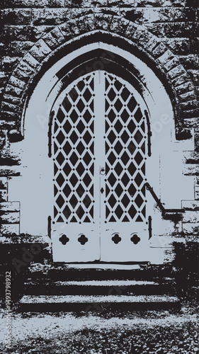 Old church doorway diamond design