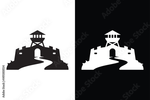 Outpost icon vector on White Background ,Vector Art Illustration on white background.