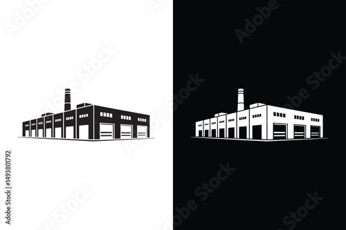 Factory icon vector on White Background ,Vector Art Illustration on white background.