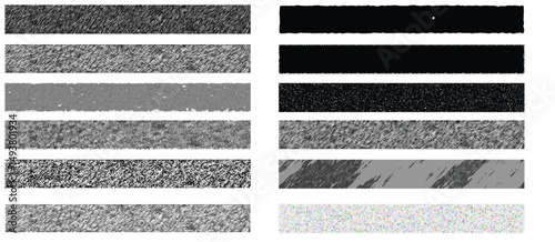 monochromatic texture sample strips showing grainy and smooth surface patterns in grayscale arrangement