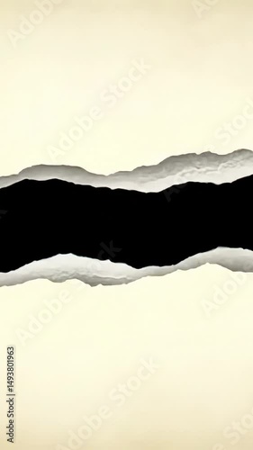 Torn Paper Texture Black Hole on Beige Background - High Resolution Image