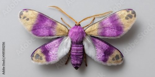 venezuelan poodle moth purple and gold spotted  photo
