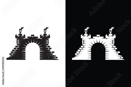 Castle tower icon vector on White Background ,Vector Art Illustration on white background.