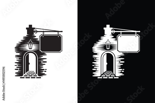 Tavern icon flat icon vector on White Background Vector Art Illustration on white background.