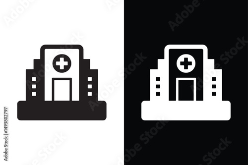 Hospital icon vector on White Background ,Vector Art Illustration on white background.
