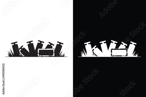 Graveyard icon vector on White Background ,Vector Art Illustration on white background.