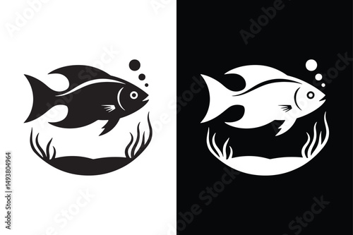 Aquarium icon vector on White Background ,Vector Art Illustration on white background.