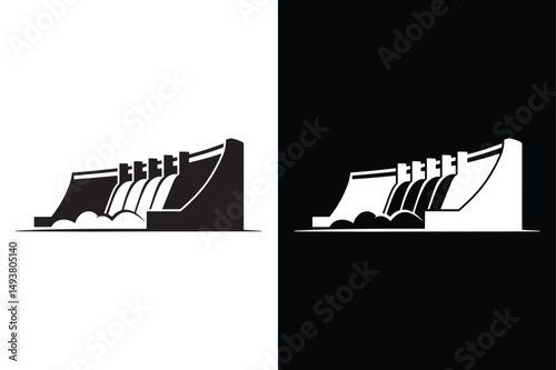 Dam icon vector on White Background ,Vector Art Illustration on white background.