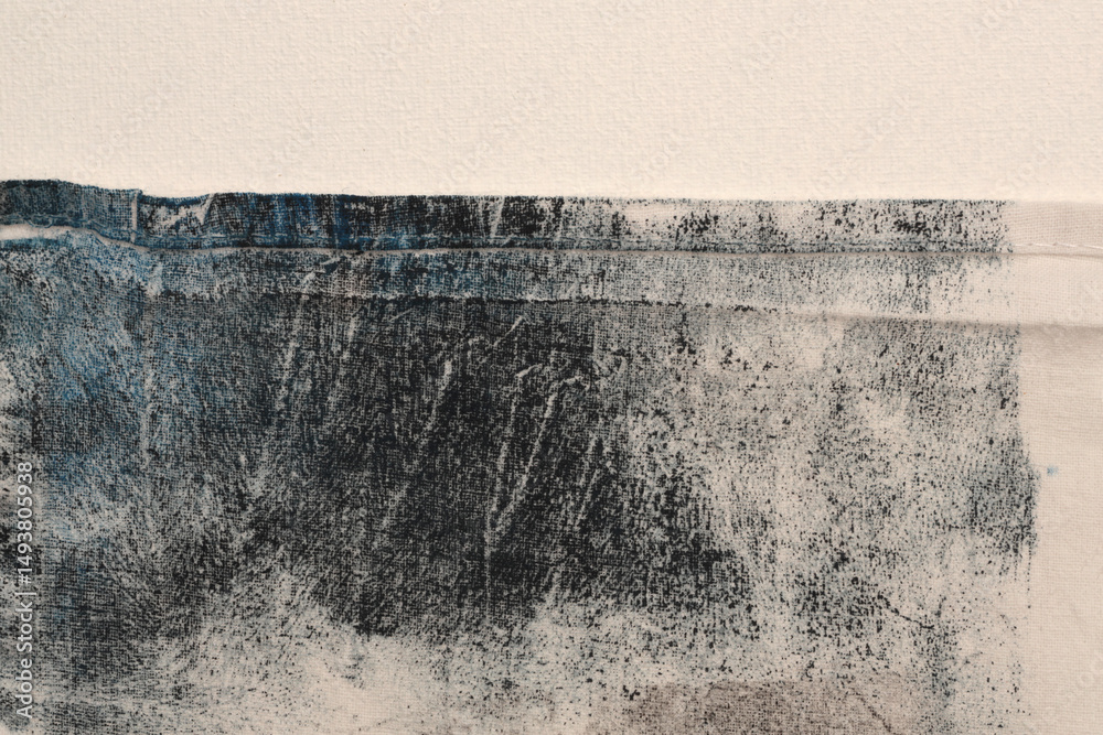 Naklejka premium Grunge beige, black dirty canvas denim fabric painting art stain grain texture background.