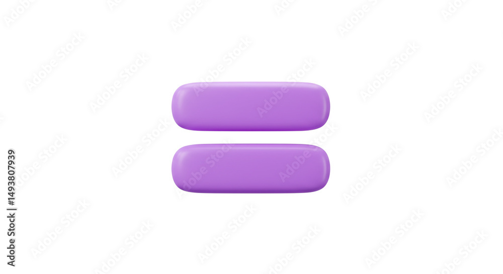 Equal sign graphic 3d illustration mathematics symbol icon equality lavender purple render concept Equal sign graphic 3d illustration mathematics symbol icon equality lavender purple render concept