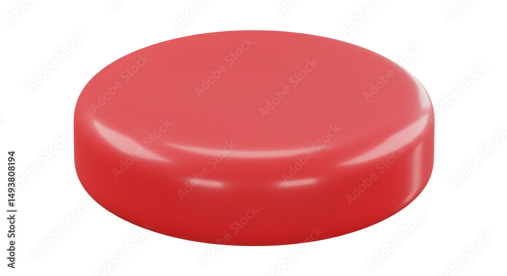 Glossy Red Round Shape on White Background Rendered Button Isolated Circle Design Smooth Surface 3D Glossy Red Round Shape on White Background Rendered Button Isolated Circle Design Smooth Surface 3D