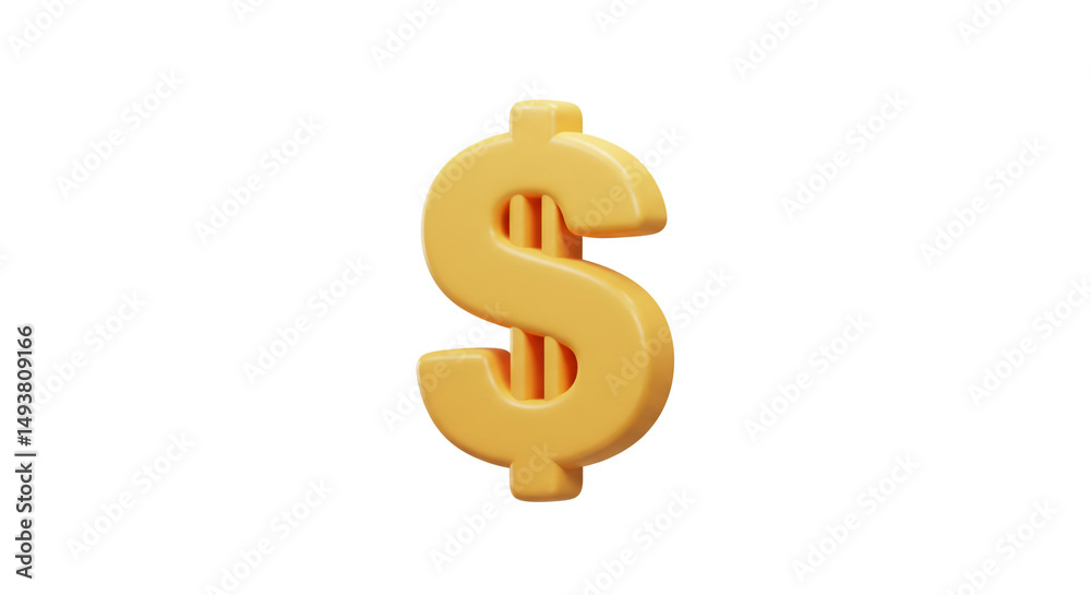 Golden Dollar Symbol Money Wealth Finance Economy Savings Investment Icon Sign Currency US dollar 3D Golden Dollar Symbol Money Wealth Finance Economy Savings Investment Icon Sign Currency US dollar 3D