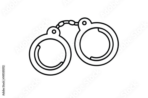 Handcuffs line art Vector bundle  illustration, Handcuffs line art, Handcuffs  silhouette vector 