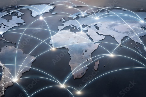 Global Network Connectivity A Generated AI Visualization of Worldwide Interconnection