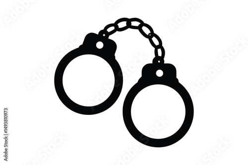 Handcuffs line art Vector bundle  illustration, Handcuffs line art, Handcuffs  silhouette vector 