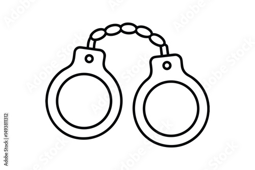 Handcuffs line art Vector bundle  illustration, Handcuffs line art, Handcuffs  silhouette vector 