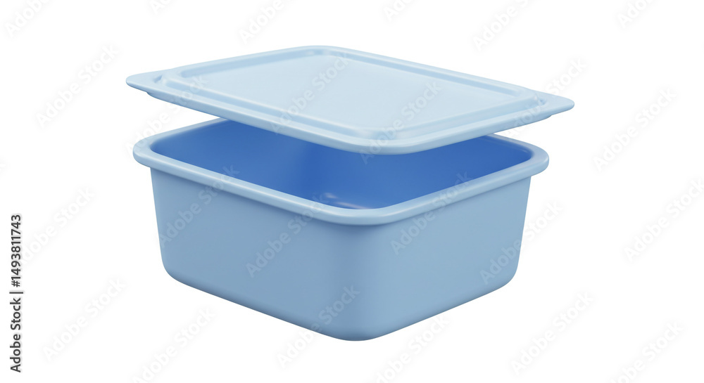 Pale blue plastic container with floating lid food storage household organization modern minimal Pale blue plastic container with floating lid food storage household organization modern minimal