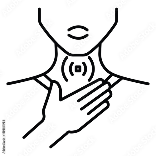 Sore Throat Discomfort Medical Healthcare Vector Icon