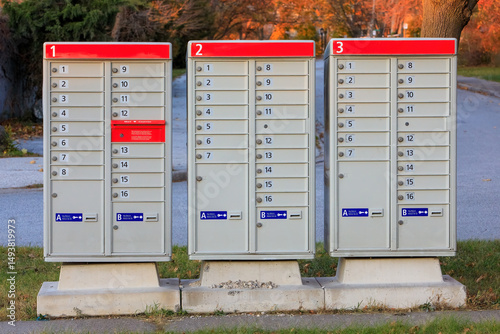 Standing Canadian Urban Community Mailboxes