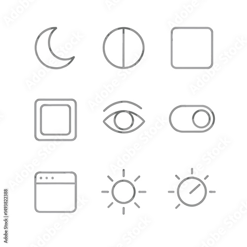 Weather and astronomy linear icons set. forecast and celestial symbols