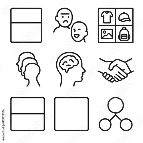 Social media and networking icons set. flat symbols for communication and interaction