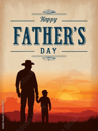 Vintage western-style Father’s Day greeting card
